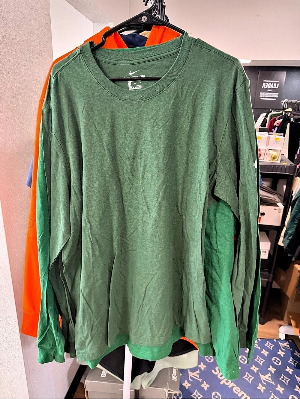 Nike Legend Long-Sleeve Crew T-Shirt Green Medium